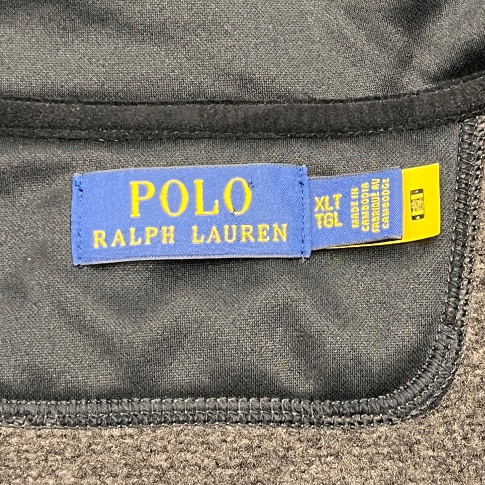 Polo Ralph Lauren Mens XLT Brown Heathered Full Zip Fleece Sweater Jacket Logo - Picture 3 of 10